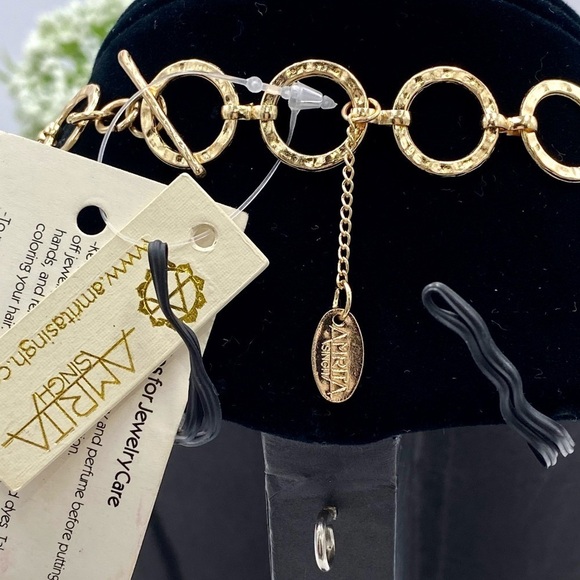 Amrita Singh Statement Multi-Strand Hot Pink Beads and Gold Tone Chain Necklace - Picture 8 of 15